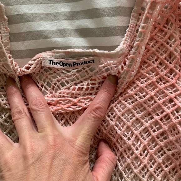 Open YY pink and white gradient mesh shirt - Picture 2 of 7